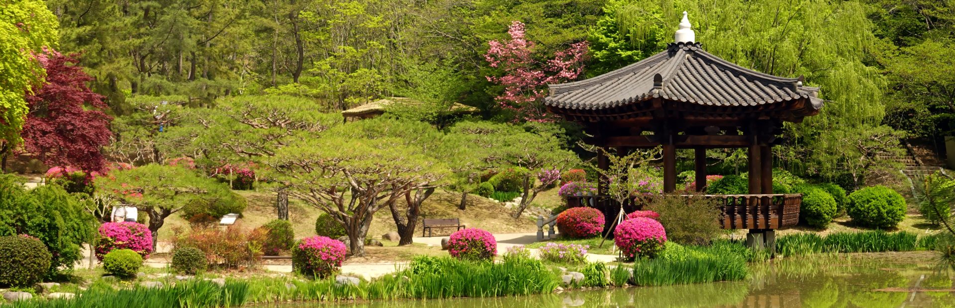 Tempel in Zuid-Korea en de tuin eromheen
