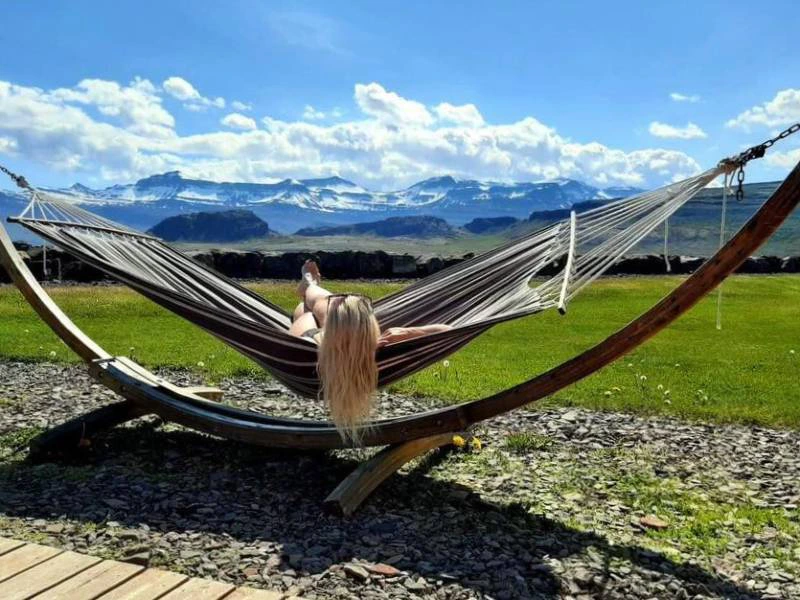 Hangmat bij de guesthouse oost-Fjorden