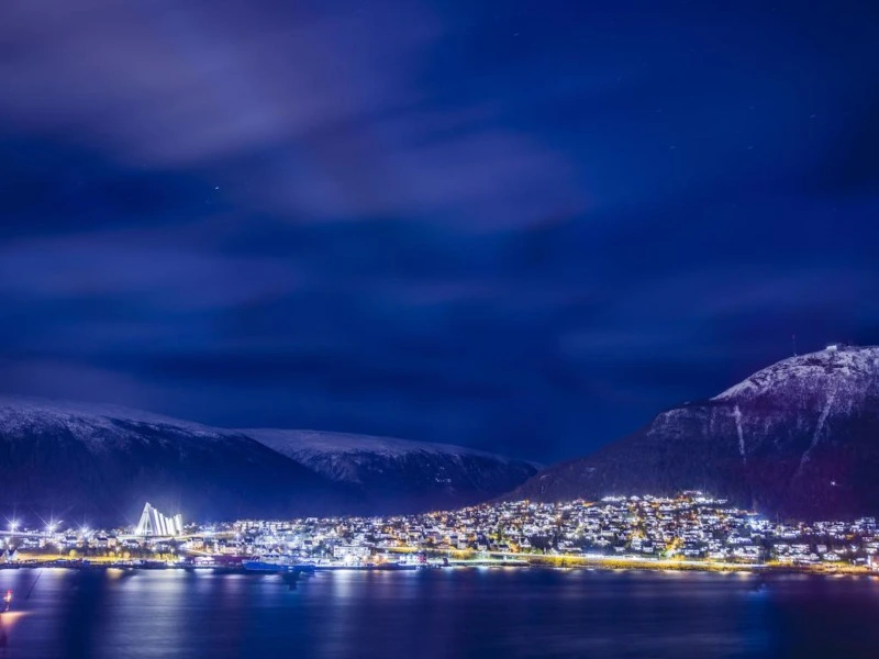 Uitzicht vanaf het hotel in Tromso