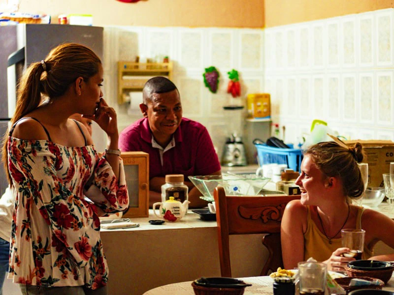 Eten bij een local in Cartagena