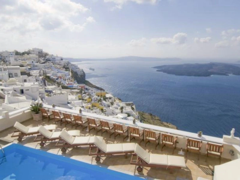 Santorini klifhotel uitzicht