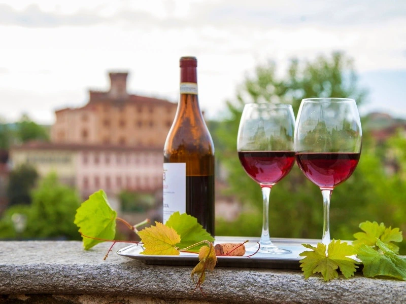 Wijn bij agriturismo in Piemonte