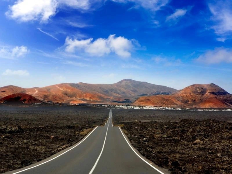 een weg op Lanzarote