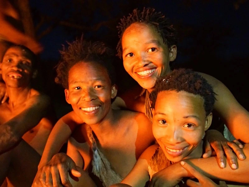 Namibië lachende San bevolking