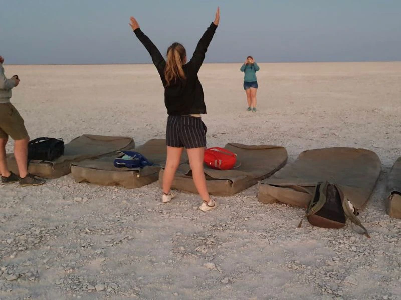 botswana zoutpan slapend