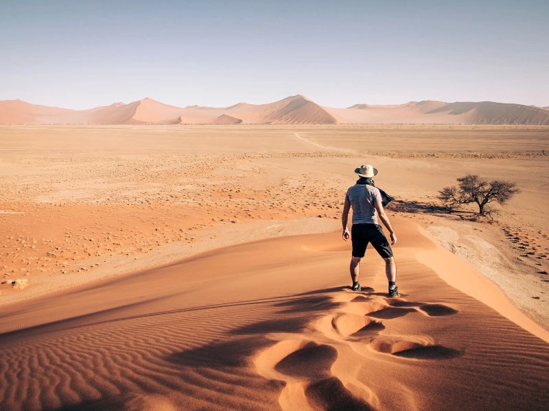 Namibie - Sossusvlei - Uitzicht vanaf duin