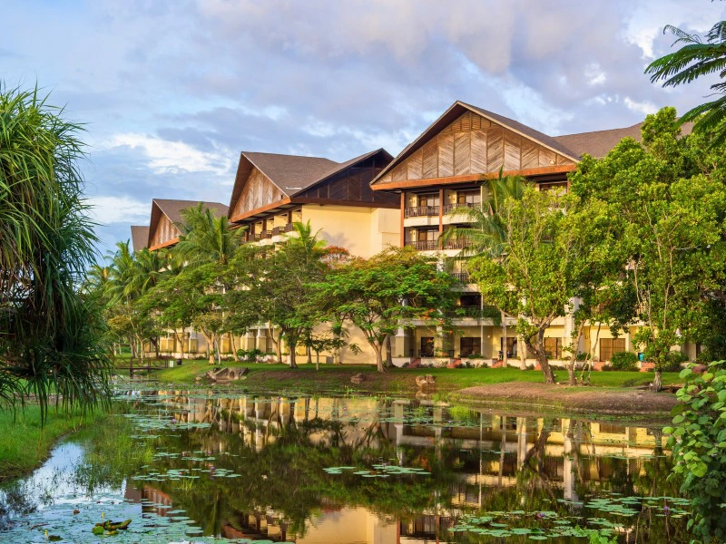 Strand resort bij Kota Kinabalu in Borneo