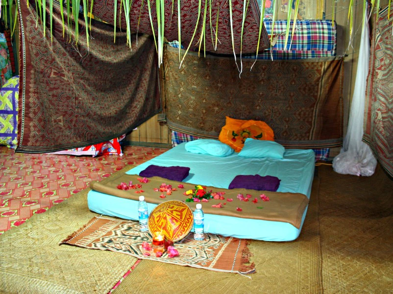 Traditionele longhouse - bedden