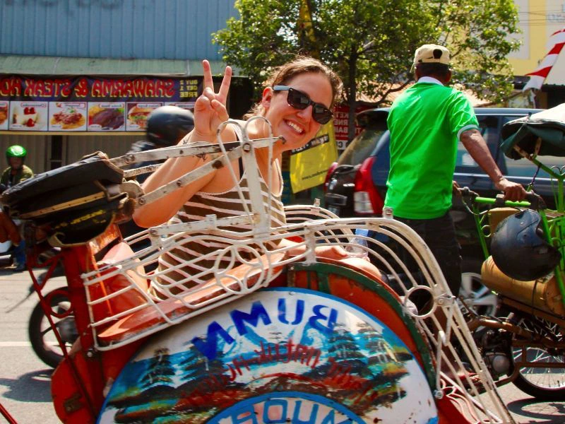 Becak op Java Indonesie