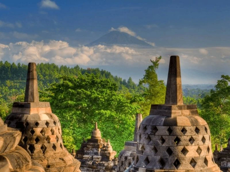 Borobudur tempel uitzicht