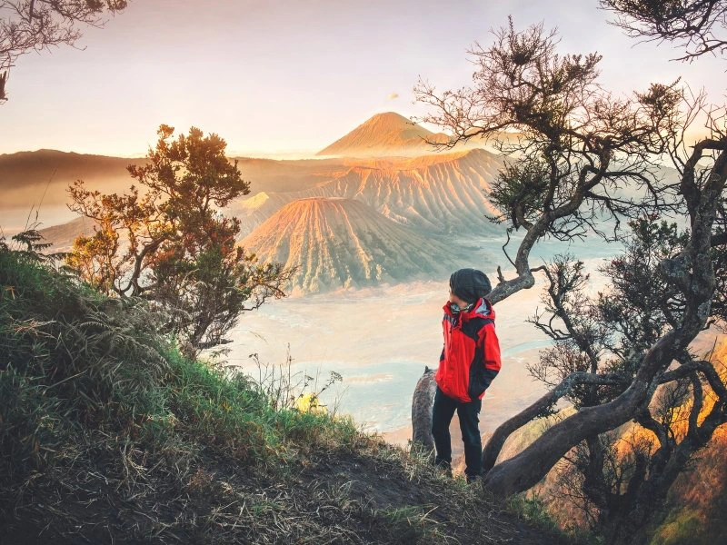 Uitzicht op de Bromo Vulkaan op Java
