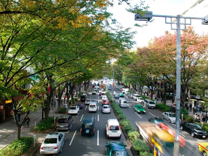 verkeer op straat in Japan