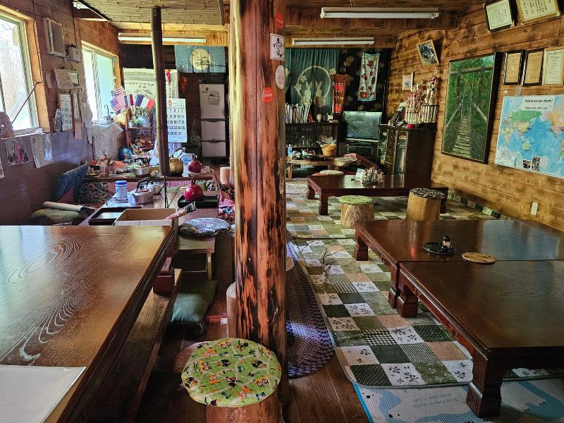 Soba restaurant in de Iya Vallei, Shikoko, Japan