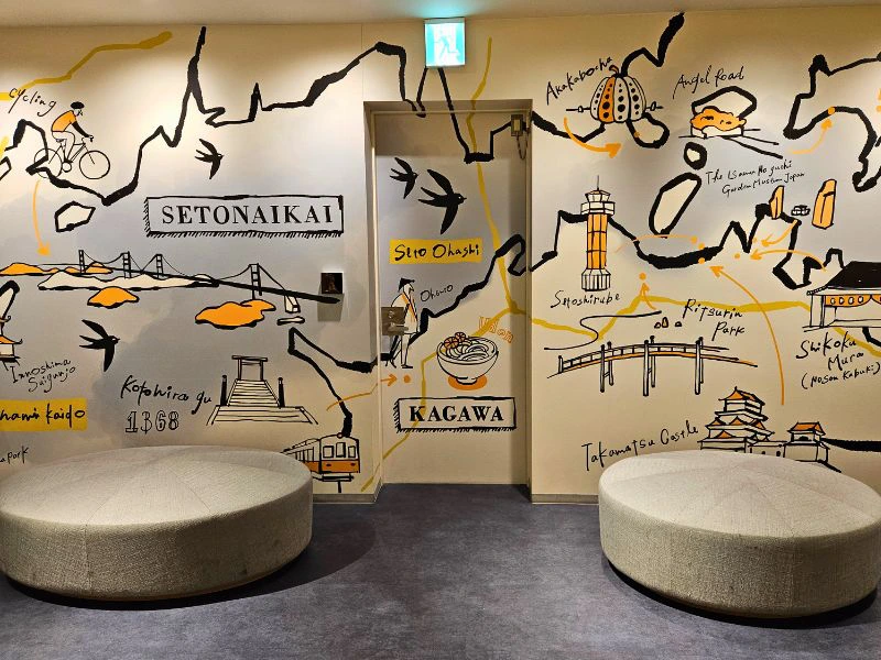 Hotel lobby in Takamatsu, Japan