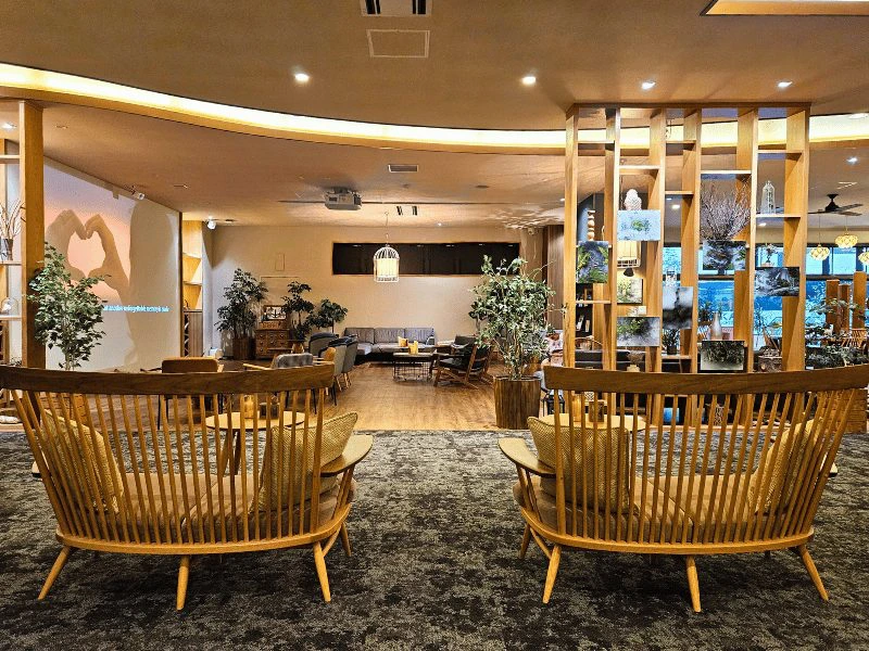 hotel lobby in shiretoko