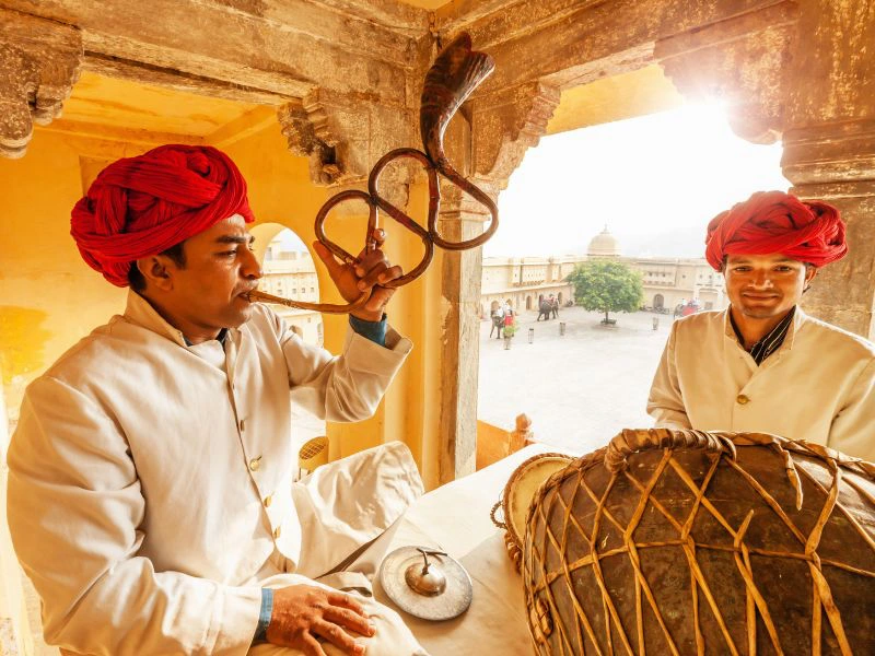 India jaipur lokale man muzikant