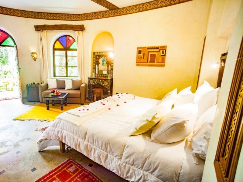 Marokko Zagora hotel slaapkamer