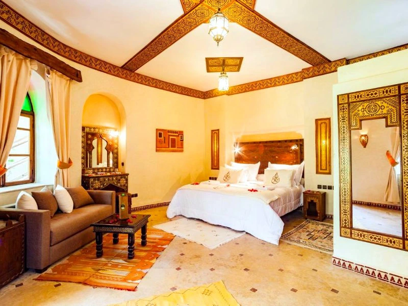 Marokko Zagora hotel slaapkamer