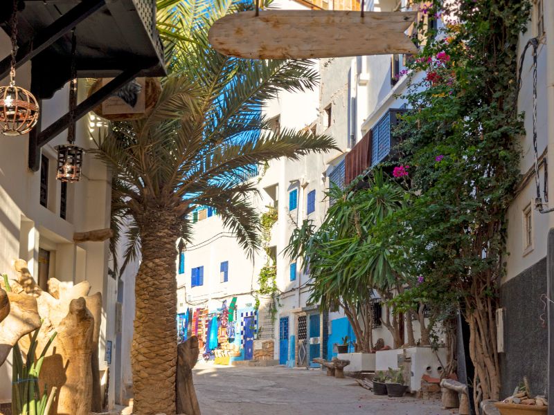 straat in Taghazout Marokko