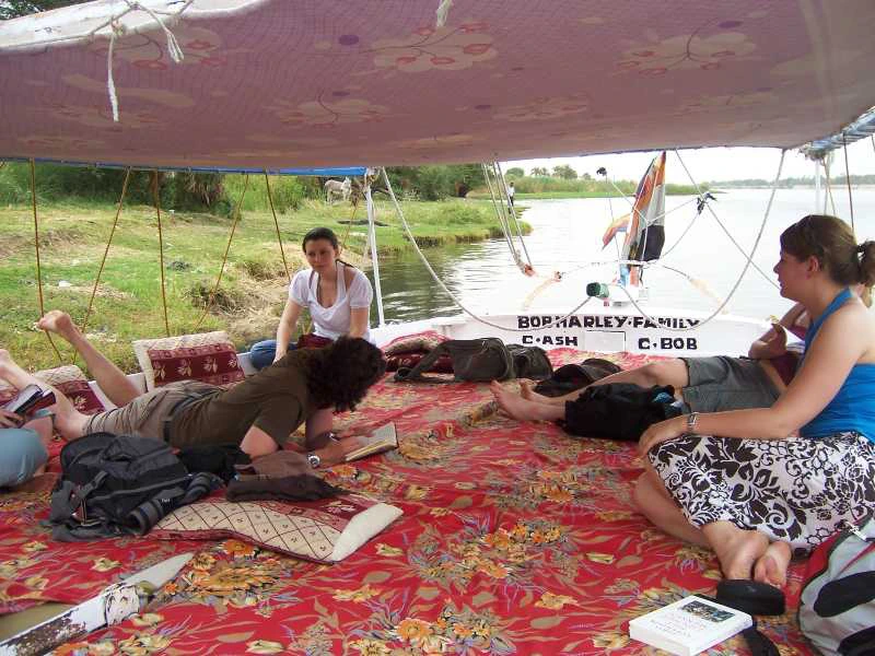 Nijl felukka zeilen - aan boord