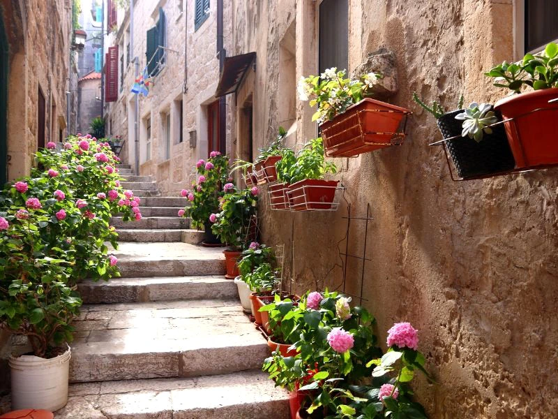 Straten in Korcula | Riksja Kroatië