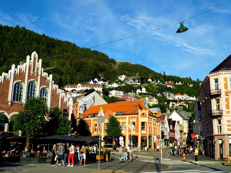 straat in Bergen Noorwegen