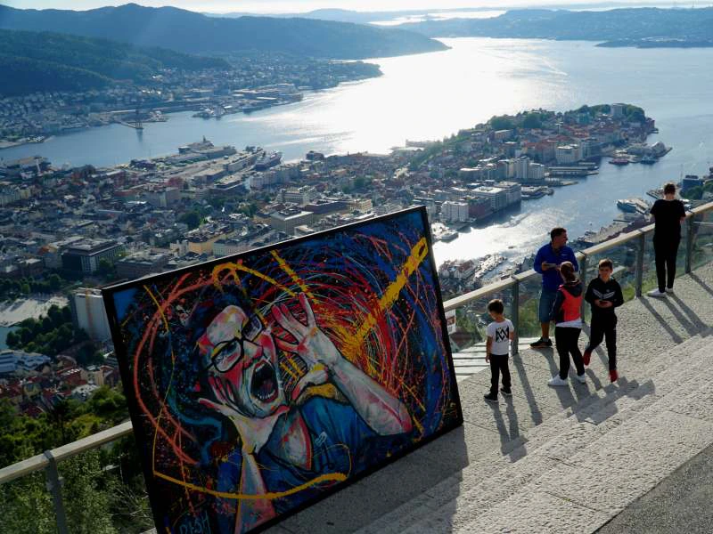 uitzicht vanaf Mount Floyen Bergen Noorwegen
