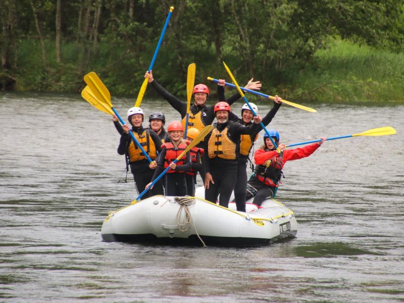 Rafting on river in Norway
