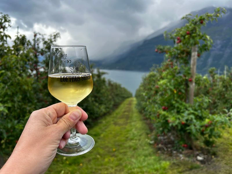 Glas cider in Noorwegen