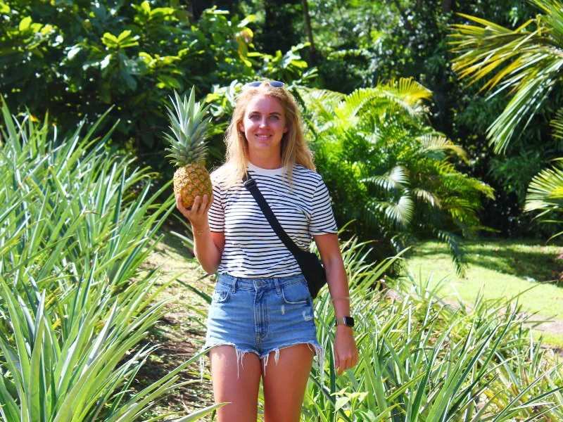 Vrouw met ananas in Sarapiqui