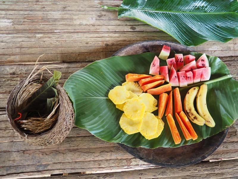 Diner in het Embera dorp in Panama