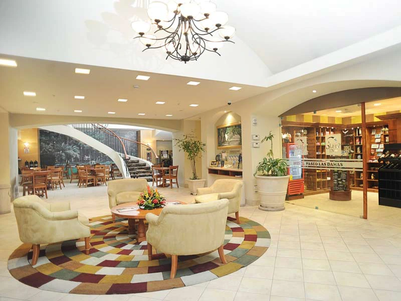 Hotel lobby in San Jose