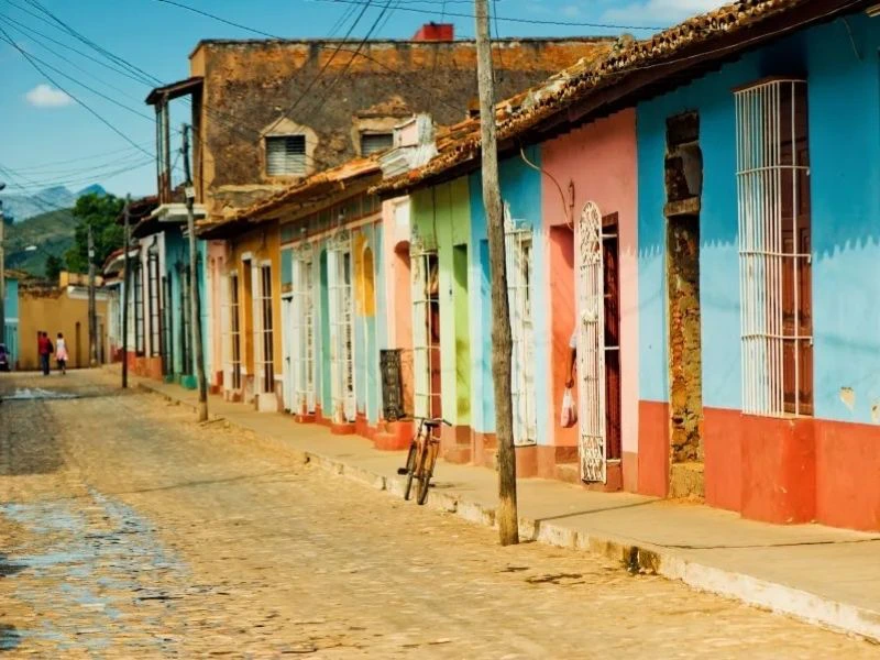 Cuba centrum gekleurde huisjes