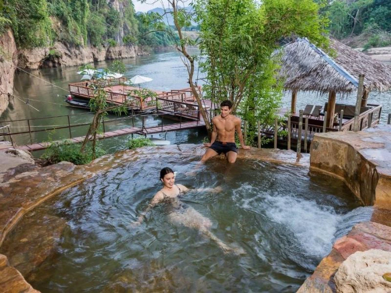glamping pool river kwai thailand