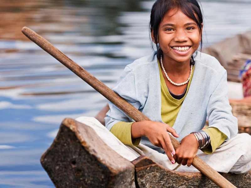 Cambodia local meisje boot