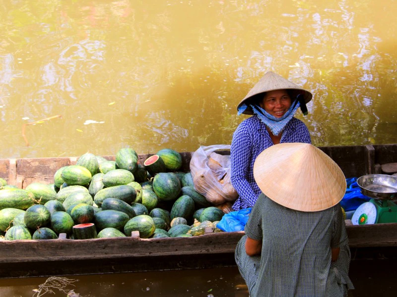 Mekong Delta - drijvende markt