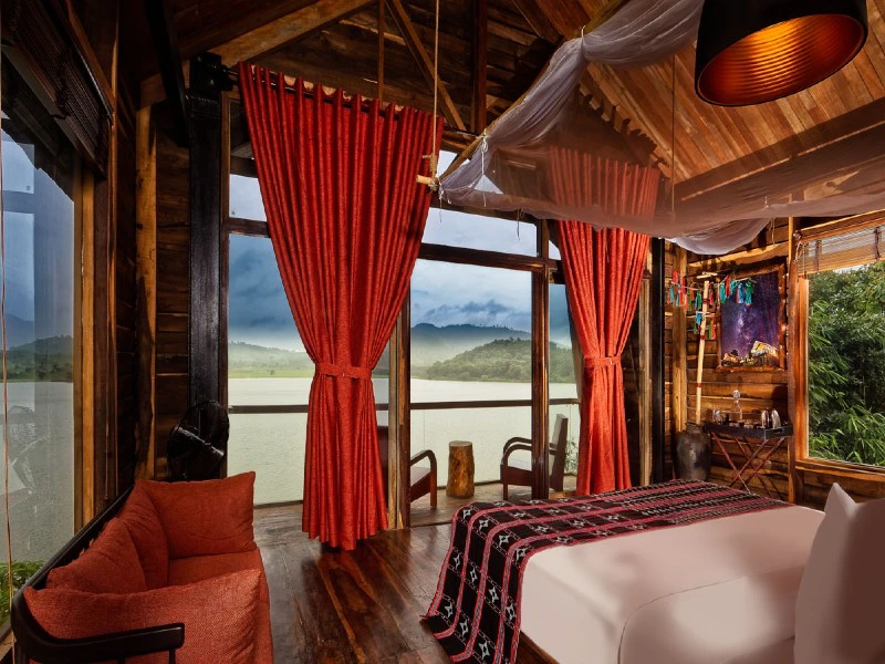 Vietnam-Lak Lake- Tented camp room