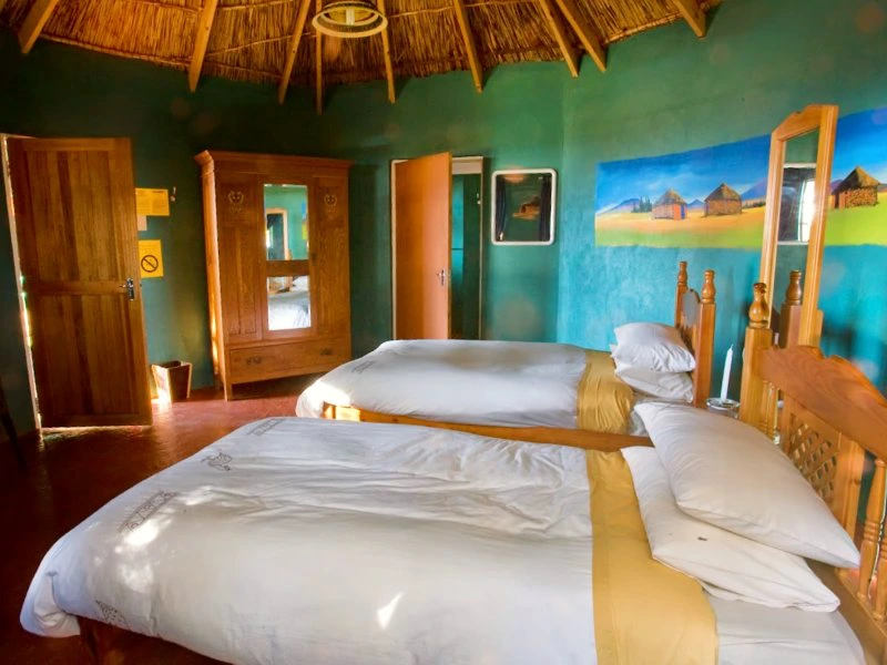 Zuid-Afrika Lesotho rondavel kamer