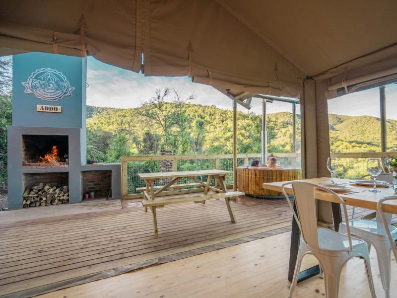 Glamping tent in Addo Zuid-Afrika