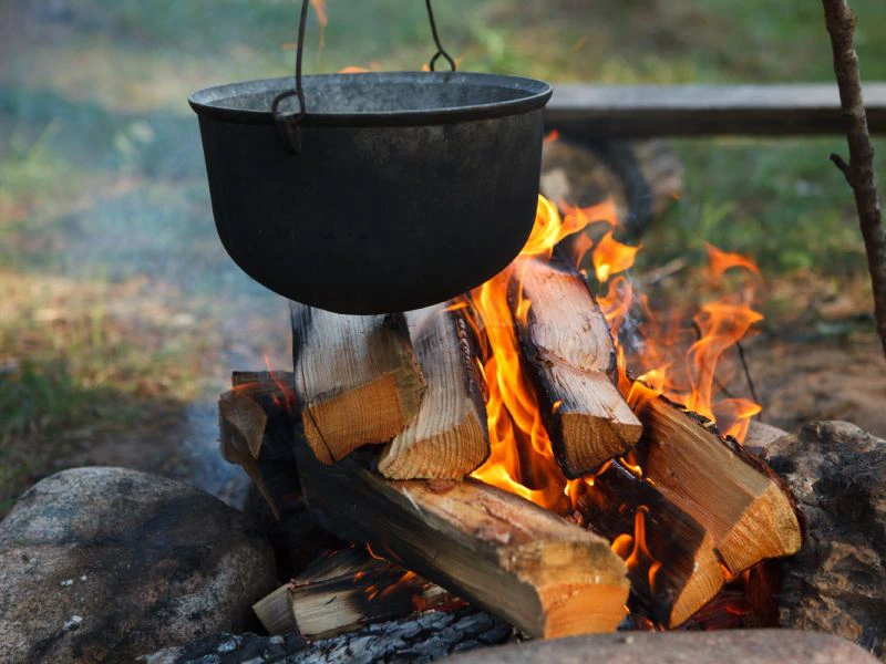 Zuid-Afrika Krugerpark kampvuur koken