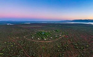 Uitzicht over de Africamps lodges in Pongola Zuid-Afrika