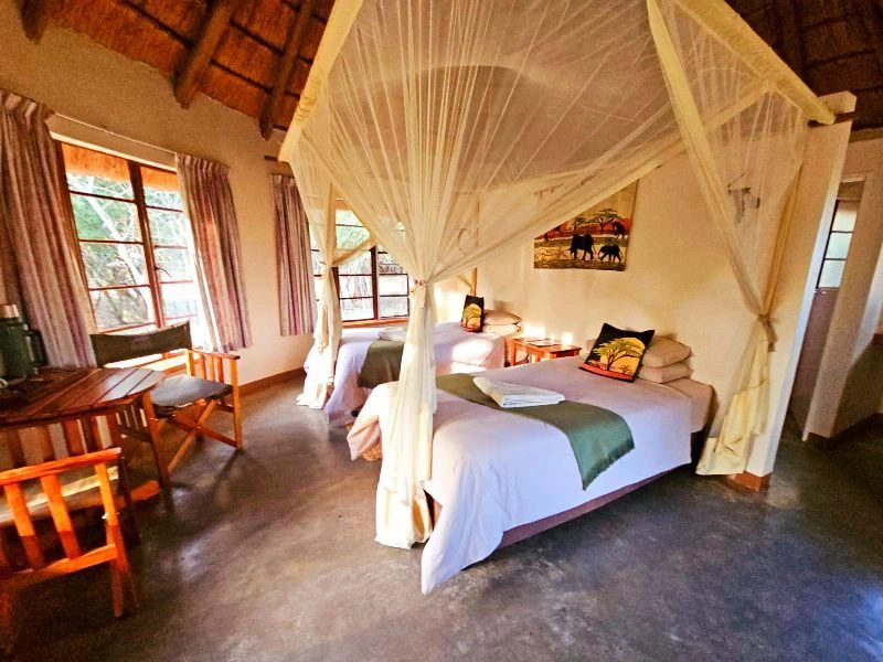 Bedden in kamer lodge