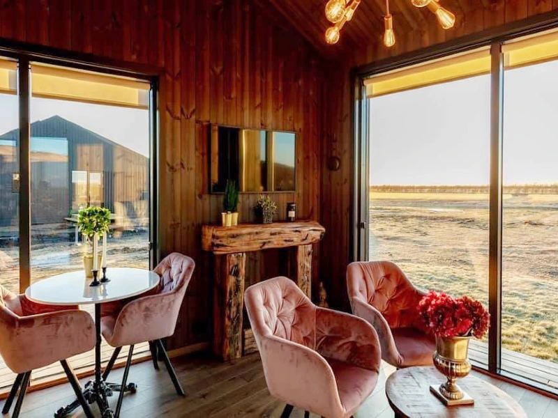 Woonkamer in je cottage in Vik