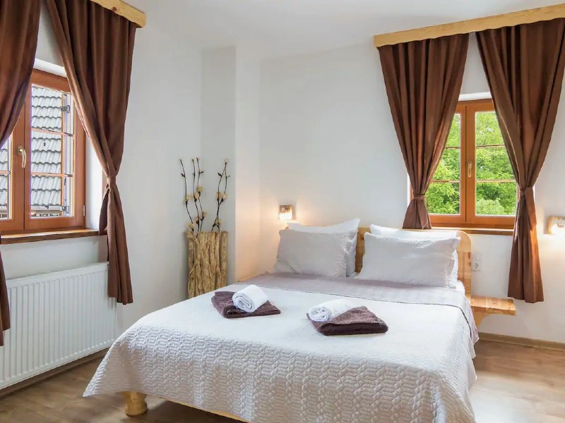 Slaapkamer van de guesthouse bij de Plitvice meren