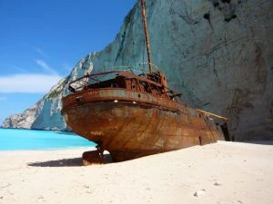 Scheepswrak bij Zakynthos Griekenland