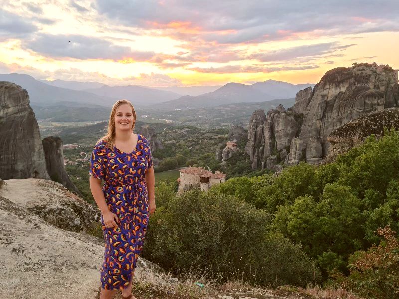 Meteora zondsondergang kloosters Griekenland