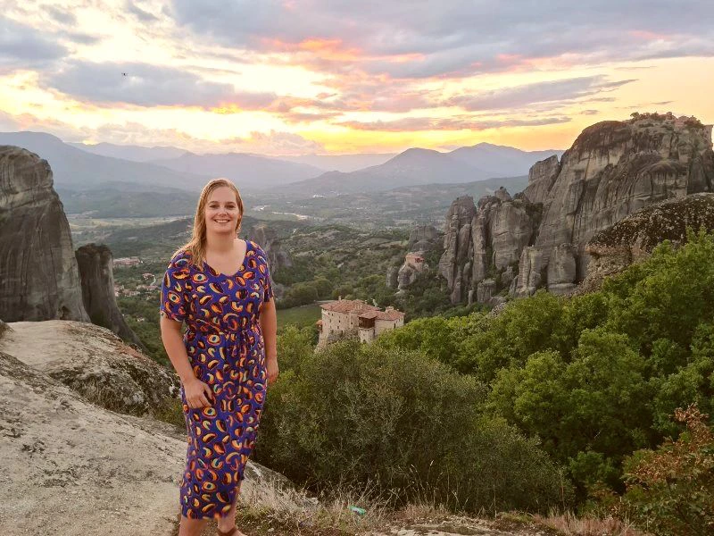 Meteora zondsondergang kloosters Griekenland