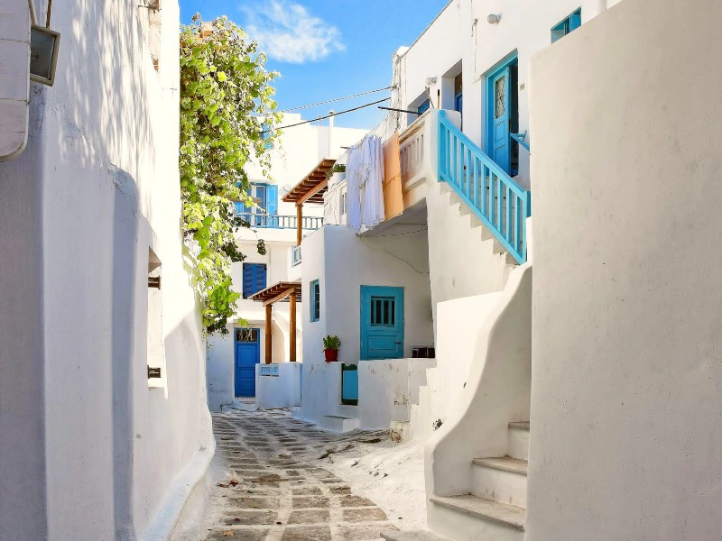 Straat op Santorini Griekenland