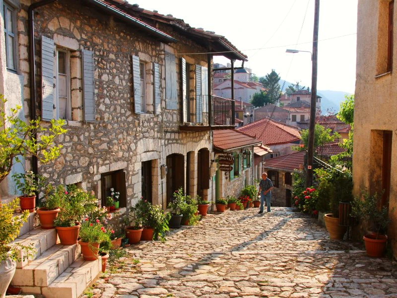 Oude straat in Dimitsana Griekenland