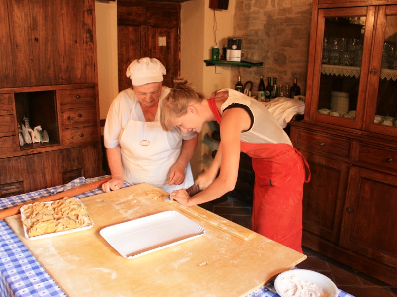 Kook workshop pasta maken in Italie